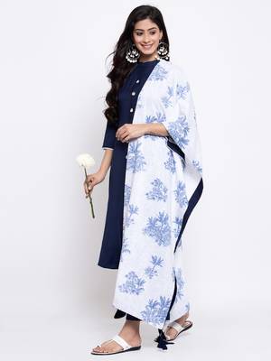 Blue plain cotton salwar 3