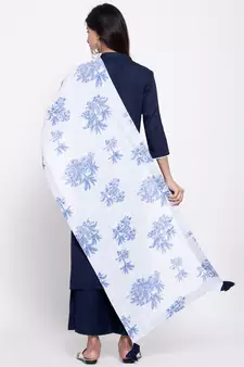 Blue plain cotton salwar