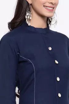 Blue plain cotton salwar