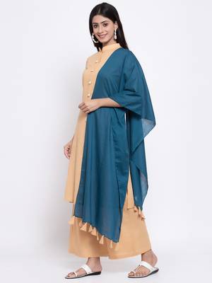 Beige plain cotton salwar 1