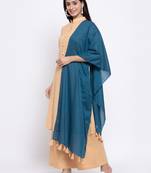 Beige plain cotton salwar