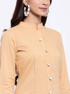 Beige plain cotton salwar 5