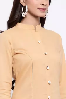 Beige plain cotton salwar