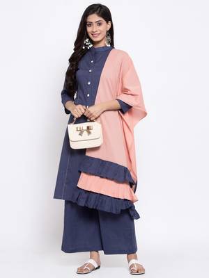 Grey plain cotton salwar 3