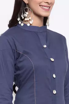 Grey plain cotton salwar