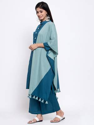 Green plain cotton salwar 1
