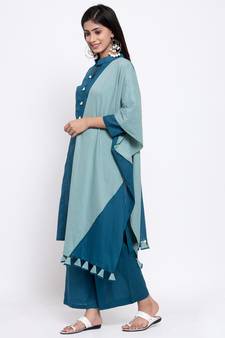 Green plain cotton salwar
