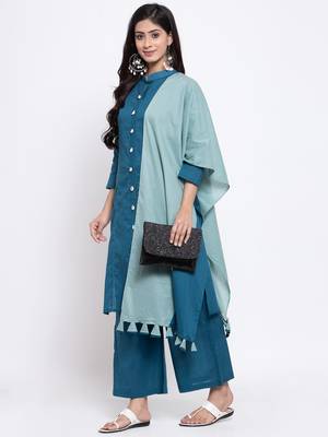 Green plain cotton salwar 2