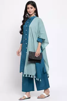 Green plain cotton salwar
