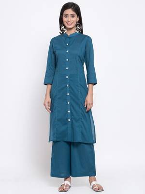 Green plain cotton salwar 5
