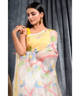 Silk Cotton Hand Woven Designer Saree 4