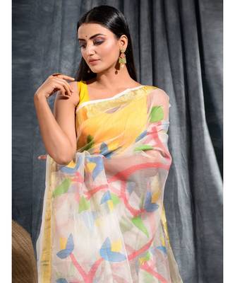 Silk Cotton Hand Woven Designer Saree 5