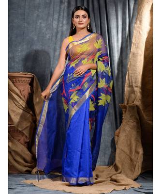 Hand Woven Matka Silk Designer Saree Without Blouse 1
