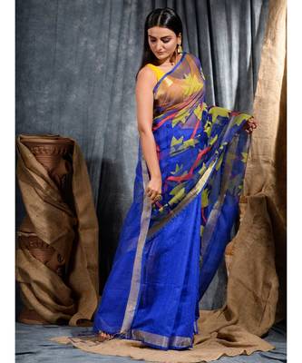 Hand Woven Matka Silk Designer Saree Without Blouse 2