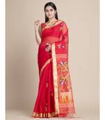Bengal Handloom Silk Cotton Hand Woven Saree with Blouse Fabric