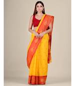 Pure Cotton Handwoven Tant Saree Without Blouse Fabric