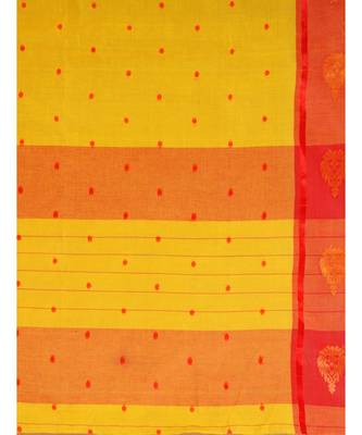 Pure Cotton Handwoven Tant Saree Without Blouse Fabric 5