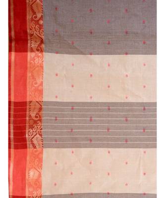 Pure Cotton Handwoven Tant Saree Without Blouse Fabric 5