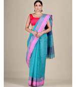 Pure Cotton Handwoven Tant Saree Without Blouse Fabric