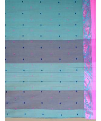 Pure Cotton Handwoven Tant Saree Without Blouse Fabric 5