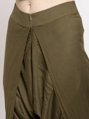 Green plain viscose trousers 2