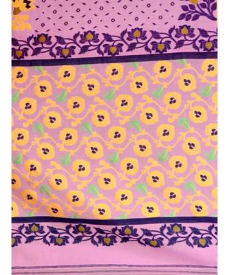 Pink And Multicolor Silk Cotton Handwoven Soft Jamdani Saree Without Blouse 6