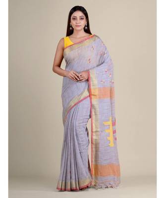 Mauve soft Cotton handwoven saree 1