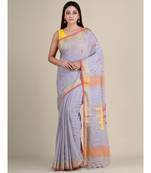 Mauve soft Cotton handwoven saree