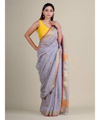Mauve soft Cotton handwoven saree 5