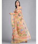 Pure Silk Maslin Hand woven Desgner  Saree