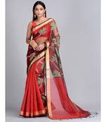 Hand Woven Matka Silk Designer Saree Without Blouse