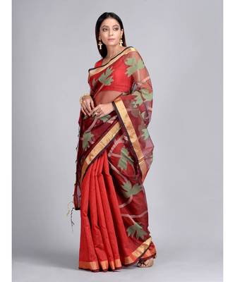 Hand Woven Matka Silk Designer Saree Without Blouse 2