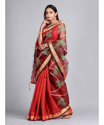 Hand Woven Matka Silk Designer Saree Without Blouse 3