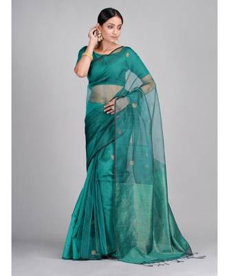Hand Woven Matka Silk Designer Saree Without Blouse 1