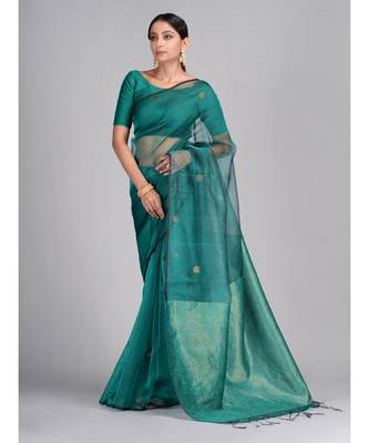 Hand Woven Matka Silk Designer Saree Without Blouse 2