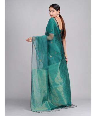 Hand Woven Matka Silk Designer Saree Without Blouse 4