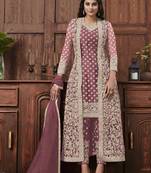 Pink embroidered net salwar