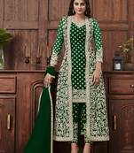 Green embroidered net salwar