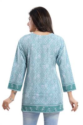 Alluring Faux Crepe Printed Short Kurti 2