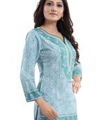 Alluring Faux Crepe Printed Short Kurti