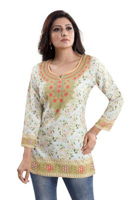 Adorable Amaze Faux Crepe Printed Short Kurti 3