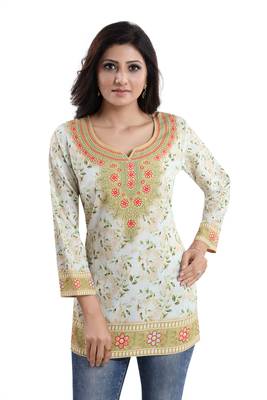 Adorable Amaze Faux Crepe Printed Short Kurti 4