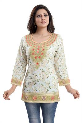 Adorable Amaze Faux Crepe Printed Short Kurti 5