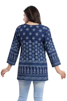 White Winner Summer Cool Printed Short Kurti 2