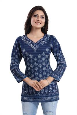 White Winner Summer Cool Printed Short Kurti 3