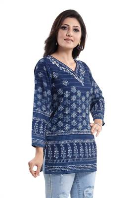 White Winner Summer Cool Printed Short Kurti 1