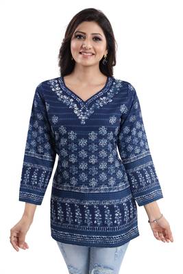 White Winner Summer Cool Printed Short Kurti 5