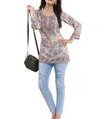 Elegant Pastel Color Summer Cool Printed Short Kurti  For Women