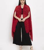 Red printed cotton short-dresses