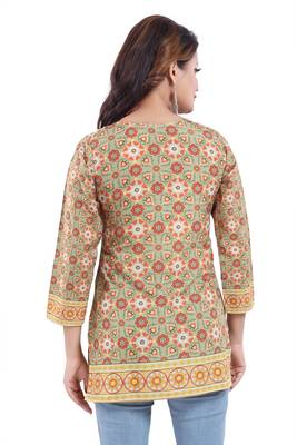 Eye Catching Faux Crepe Printed Short Kurti  For Women 2